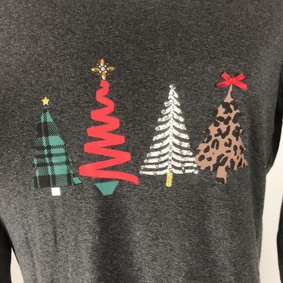 Karen Scott Holiday Christmas Tree Print Top women’s size Small - Picture 3 of 6